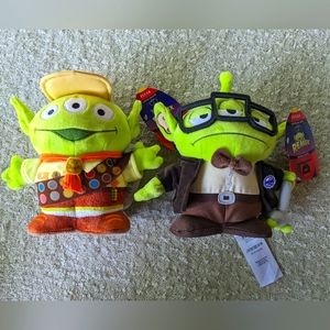 🆕 BRAND NEW pair of Disney Plushies Green aliens as UP characters